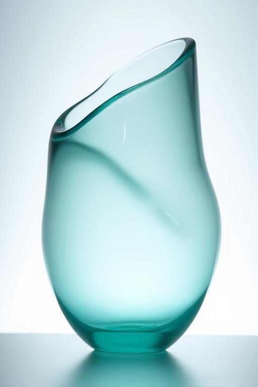 水の流れを表現したガラスの花瓶